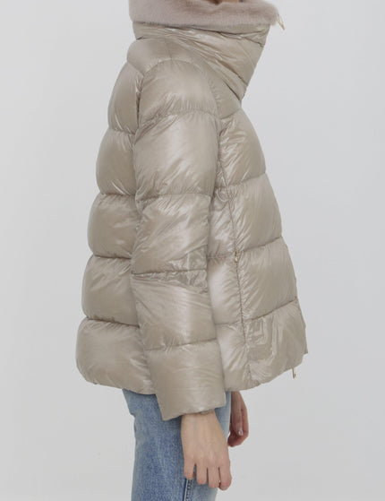 Herno Down Jacket In Nylon And Eco-Fur - Ellie Belle