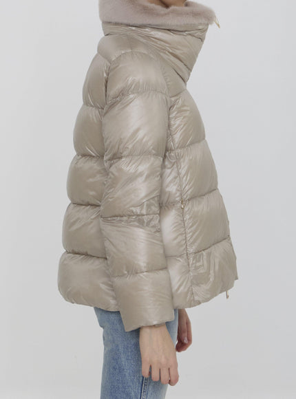 Herno Down Jacket In Nylon And Eco-Fur - Ellie Belle