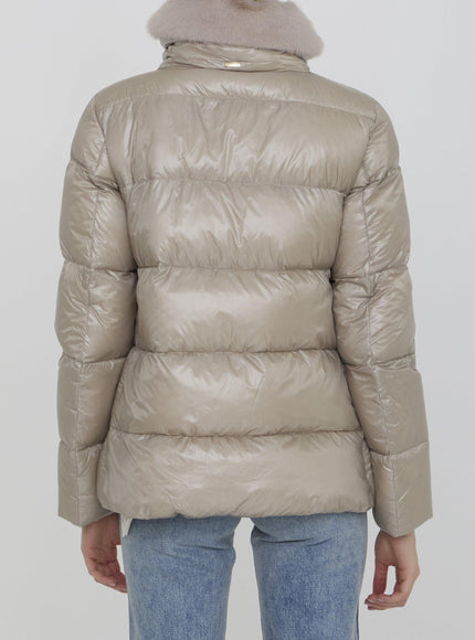 Herno Down Jacket In Nylon And Eco-Fur - Ellie Belle