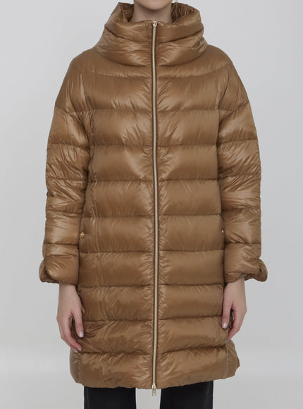 Herno Down Jacket In Nylon Beige - Ellie Belle