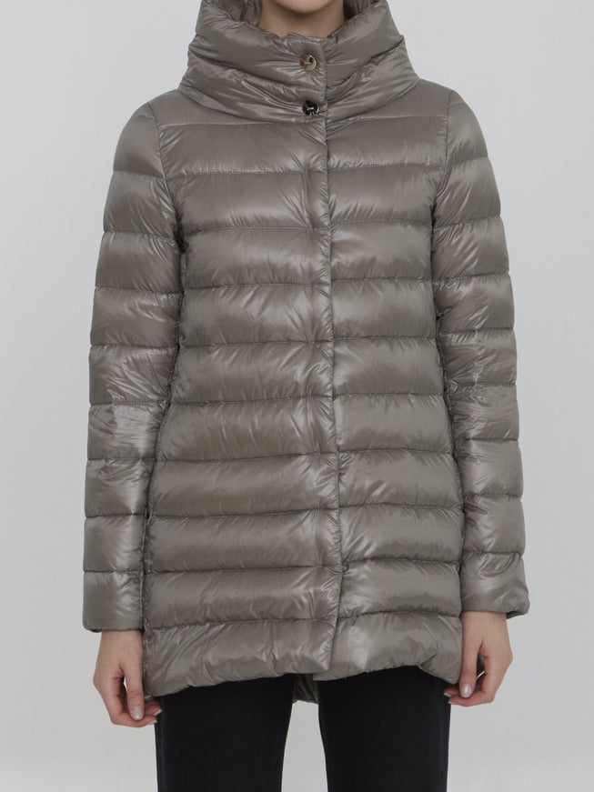 Herno Down Jacket In Nylon Gray - Ellie Belle