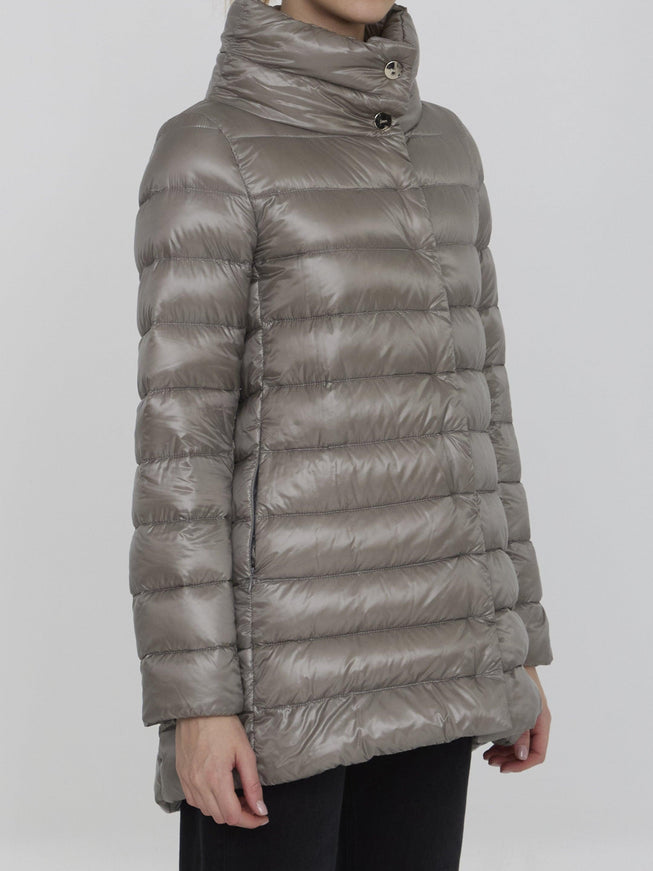 Herno Down Jacket In Nylon Gray - Ellie Belle