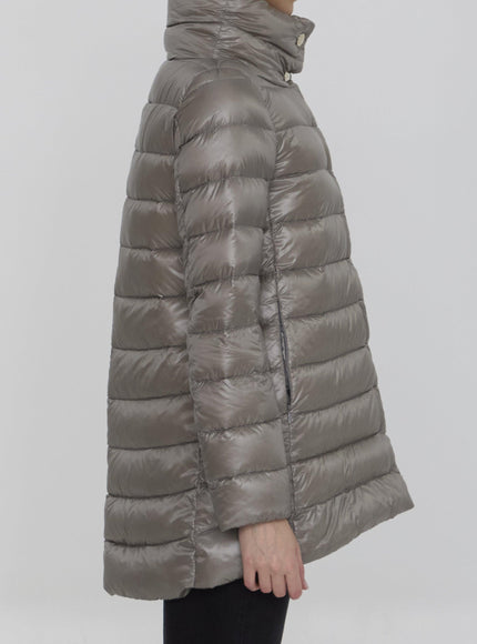 Herno Down Jacket In Nylon Gray - Ellie Belle