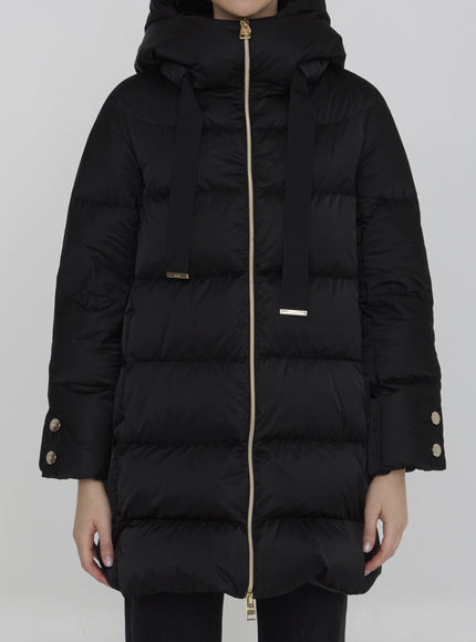 Herno Down Puffer Coat In Black - Ellie Belle