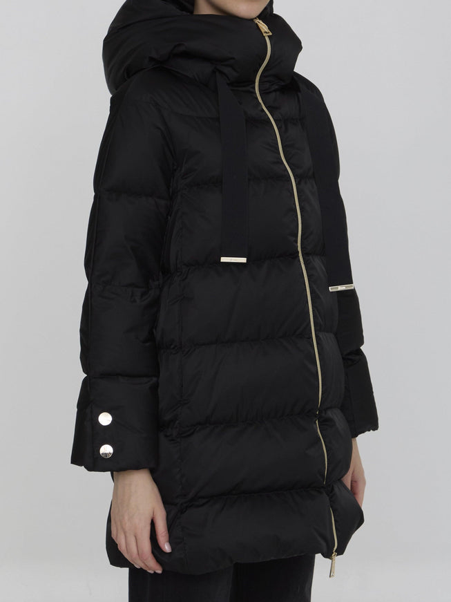 Herno Down Puffer Coat In Black - Ellie Belle