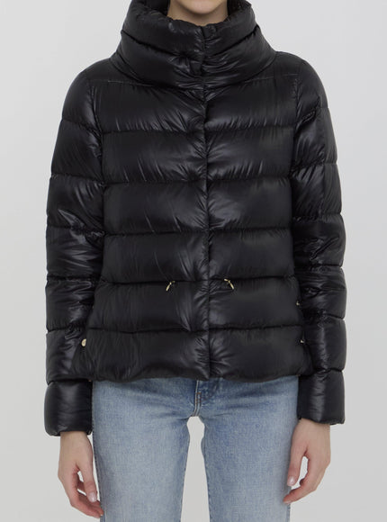 Herno Down Puffer Jacket In Nylon Black - Ellie Belle