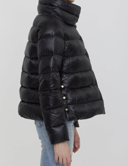 Herno Down Puffer Jacket In Nylon Black - Ellie Belle