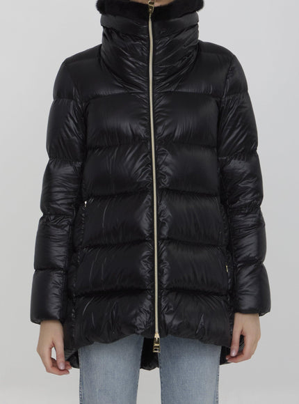 Herno Padded Down Ultralight Jacket In Black - Ellie Belle