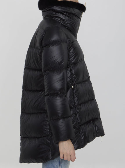 Herno Padded Down Ultralight Jacket In Black - Ellie Belle