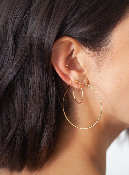 Zoe Lev 14K Gold Medium Thread Hoop Earrings