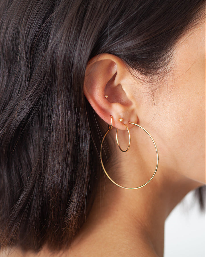 Zoe Lev 14K Gold Large Thread Hoop Earrings