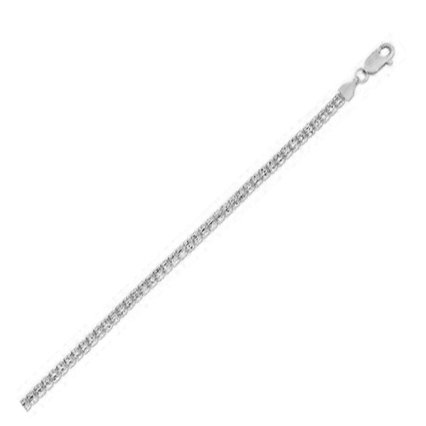 Ice Barrel Chain Bracelet in 14k White Gold (3.1 mm) - Ellie Belle