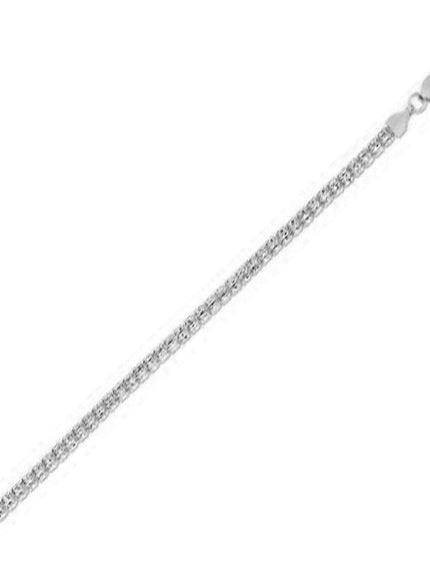 Ice Barrel Chain in 14k White Gold (3.1 mm) - Ellie Belle