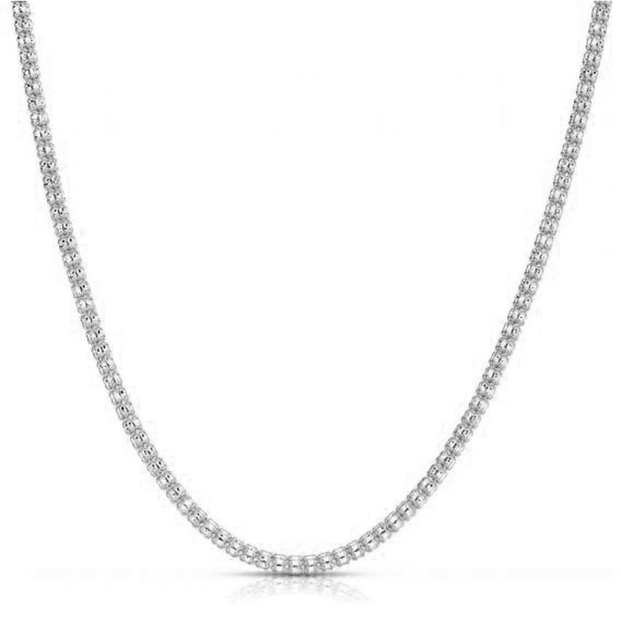 Ice Barrel Chain in 14k White Gold (3.1 mm) - Ellie Belle