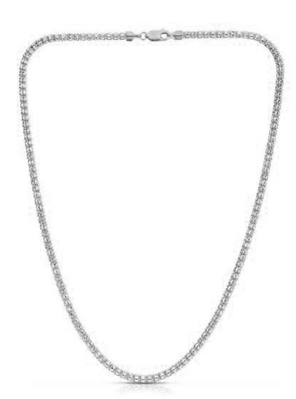 Ice Barrel Chain in 14k White Gold (3.1 mm) - Ellie Belle