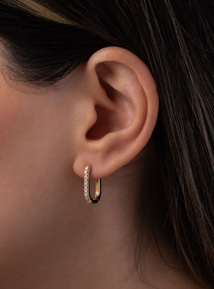 Zoe Lev Diamond Oval Hoop Earrings