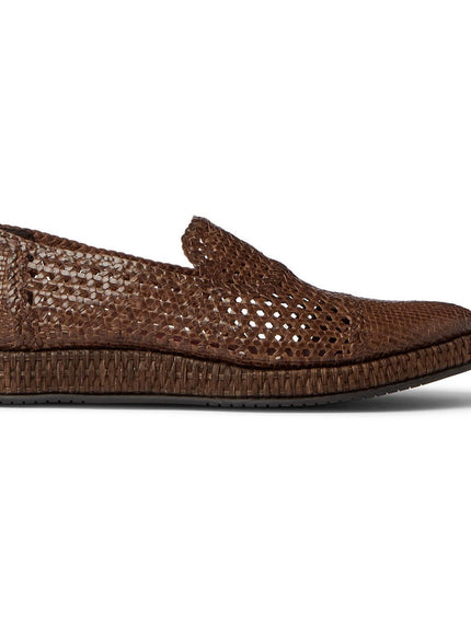 Dolce & Gabbana Brown Woven Leather Loafers