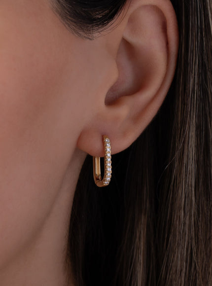 Zoe Lev Diamond Oval Hoop Earrings