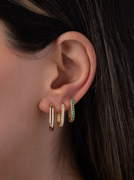 Zoe Lev 14K Gold Thick Oval Hoop Earrings