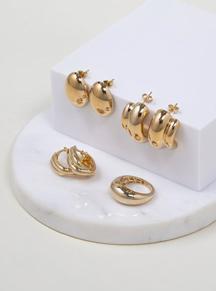 Zoe Lev 14K Gold Double Twist Oval Hoop Earrings