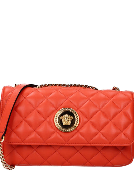 Versace Quilted Medusa Small Chain Shoulder Bag in Orange