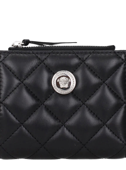 Versace Quilted Leather Medusa Wallet in Black