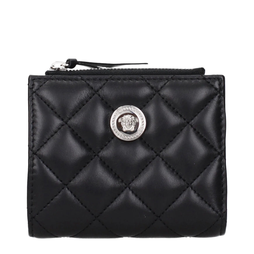 Versace Quilted Leather Medusa Wallet in Black