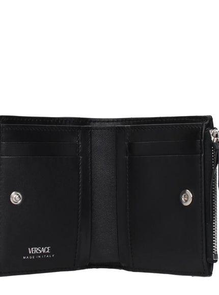 Versace Quilted Leather Medusa Wallet in Black