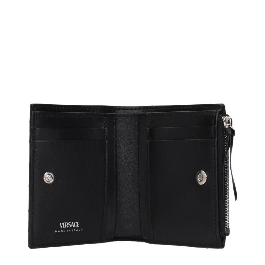 Versace Quilted Leather Medusa Wallet in Black