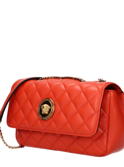 Versace Quilted Medusa Small Chain Shoulder Bag in Orange
