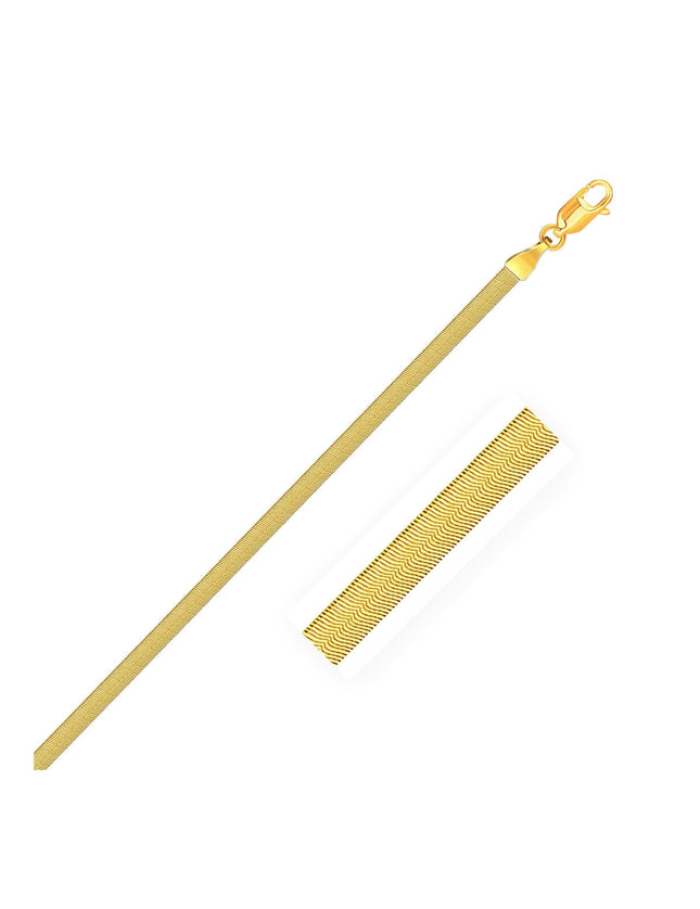Imperial Herringbone Chain in 10k Yellow Gold (2.8 mm) - Ellie Belle