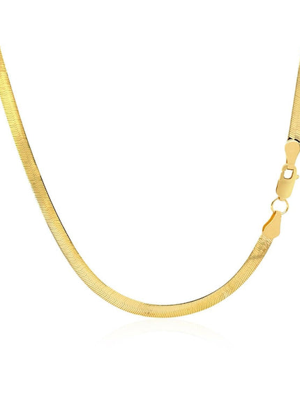 Imperial Herringbone Chain in 10k Yellow Gold (2.8 mm) - Ellie Belle