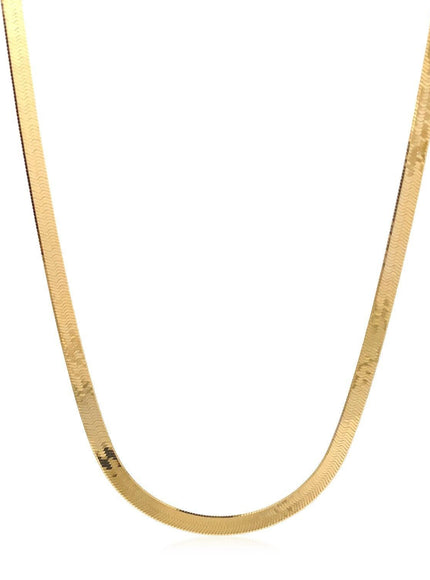 Imperial Herringbone Chain in 10k Yellow Gold (3.8 mm) - Ellie Belle