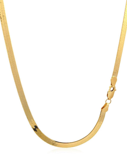 Imperial Herringbone Chain in 10k Yellow Gold (3.8 mm) - Ellie Belle