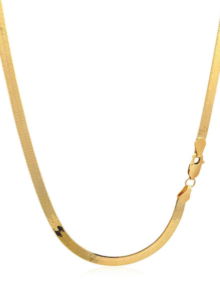 Imperial Herringbone Chain in 10k Yellow Gold (3.8 mm) - Ellie Belle