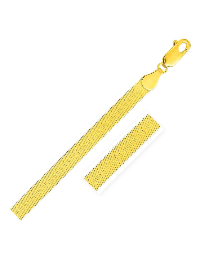 Imperial Herringbone Chain in 10k Yellow Gold (4.6 mm) - Ellie Belle