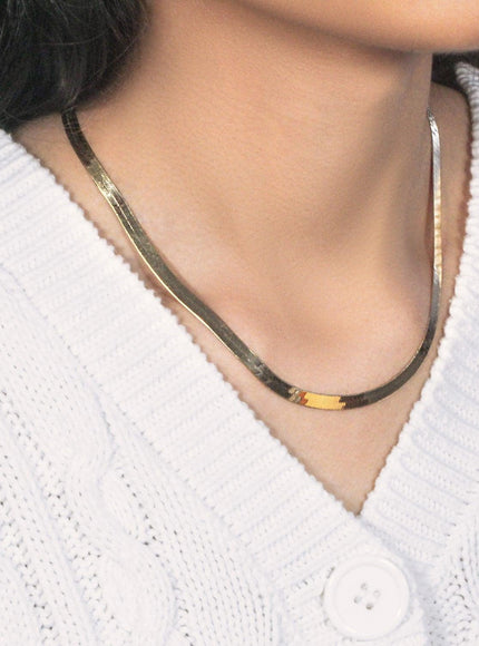 Imperial Herringbone Chain in 10k Yellow Gold (4.6 mm) - Ellie Belle