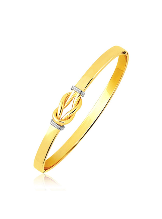 Intertwined Knot Slip On Bangle in 14k Two-Tone Gold (5.0mm) - Ellie Belle