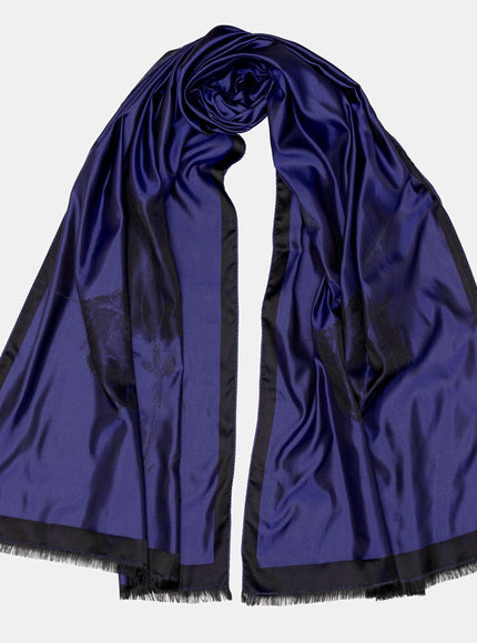 Elizabetta Fortuna Silk Shawl - Sapphire Blue