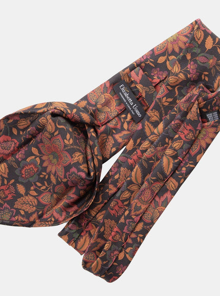 Elizabetta Calvino Printed Madder Silk Tie - Black