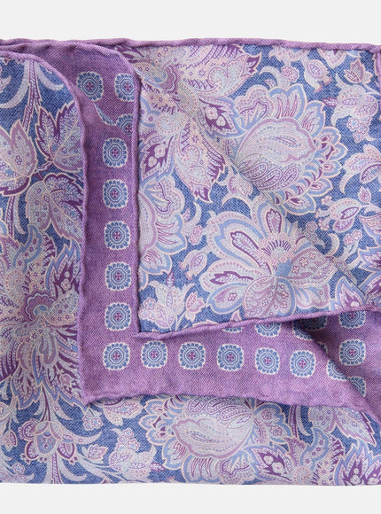 Elizabetta Assisi Double Sided Silk Pocket Square - Lavender