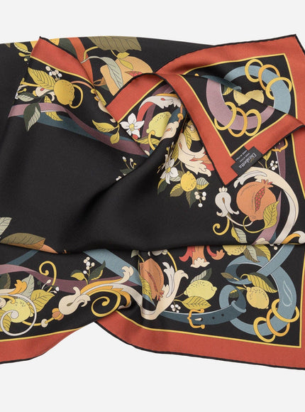 Elizabetta Anthea Silk Foulard in Black