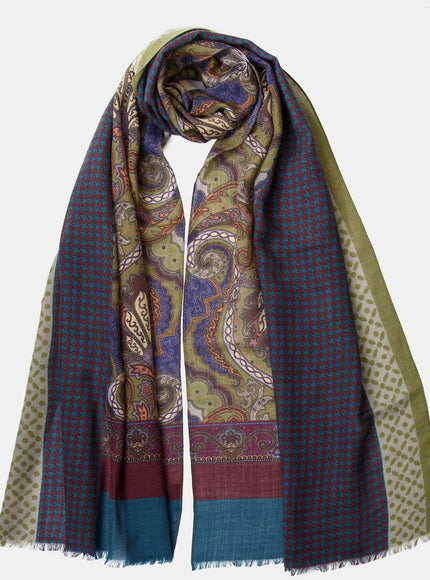 Elizabetta Aosta Wool Scarf in Olive Green
