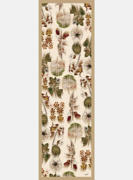 Elizabetta Botanica Long Sheer Silk Scarf - Beige