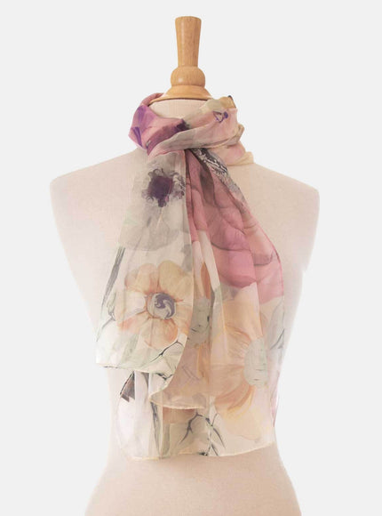 Elizabetta Campo de' Fiori - Long Sheer Silk Scarf - Mauve