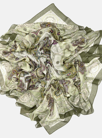 Elizabetta Venere Modal Cashmere Scarf in Mint Green, fabric detail