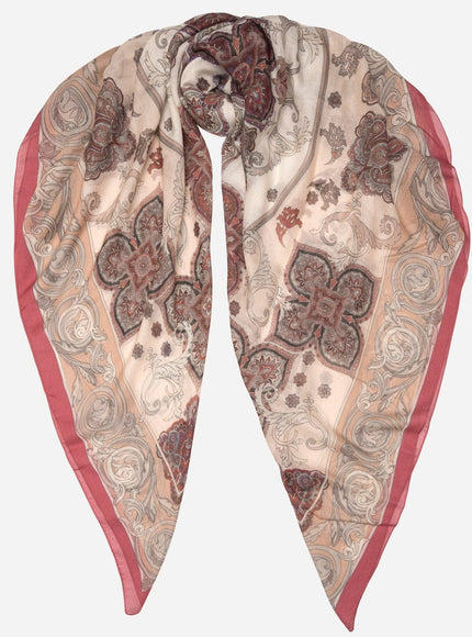 Elizabetta Venere Modal Cashmere Scarf in Pink, styled view