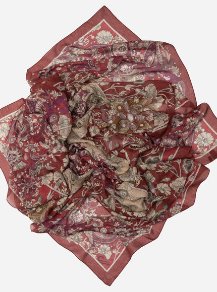 Elizabetta Stella Modal Cashmere Scarf Shawl in Berry Red