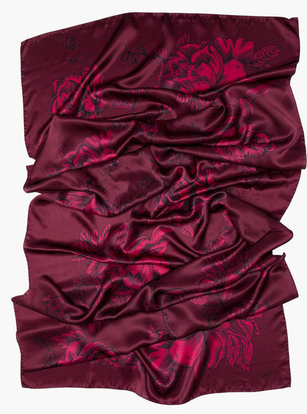 Elizabetta Isabella Silk Scarf Shawl in Garnet Red - photo 3