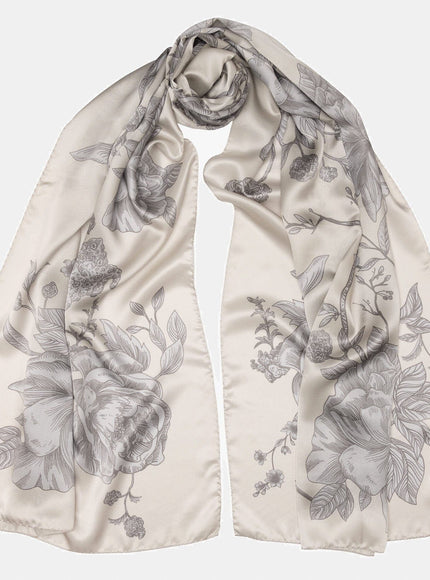 Elizabetta Isabella Silk Scarf Shawl in Pearl Grey - photo 1